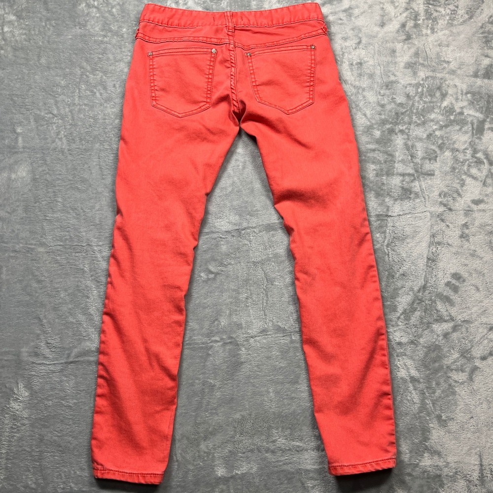 Free People Skinny Jeans Women Coral Red Low Rise Stretch Denim Pants Size 25 - Picture 2 of 12